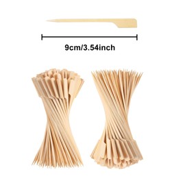 50PCS Bamboo Skewers for Appetizers,Bamboo Cocktail Stick Yakitori Skewers Barbecue Skewers,Bamboo Paddle Skewers Wooden Paddle Sticks Barbeque Skewers Cocktail Picks for Grill Party,Mini Food Sticks