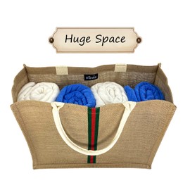 Hibala Woven Large Straw Bag Beach Tote Handmade Weaving Shoulder Bag Tassel Handbag (Green Stripe) …