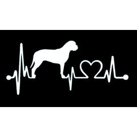 K1066 Bullmastiff Dog Heartbeat Decal Sticker