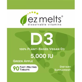 EZMelts Vitamin D3 Multi Vitamins 90 Fast Melting Tablets no water needed