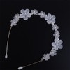 Leadigol White Pearl Wedding Headbands Rhinestone Hair Piece,Flower Headpiece White