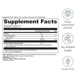 Ancient Nutrition Clean Energy Powder, Cherry Limeade, Supports Healthy Energy and Cognitive Health, Promotes Mental Alertness and Focus, 30 Servings