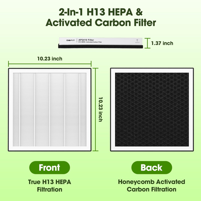 DBFIT Replacement Filter for AP2410 Air Purifier – 2-in-1 Air