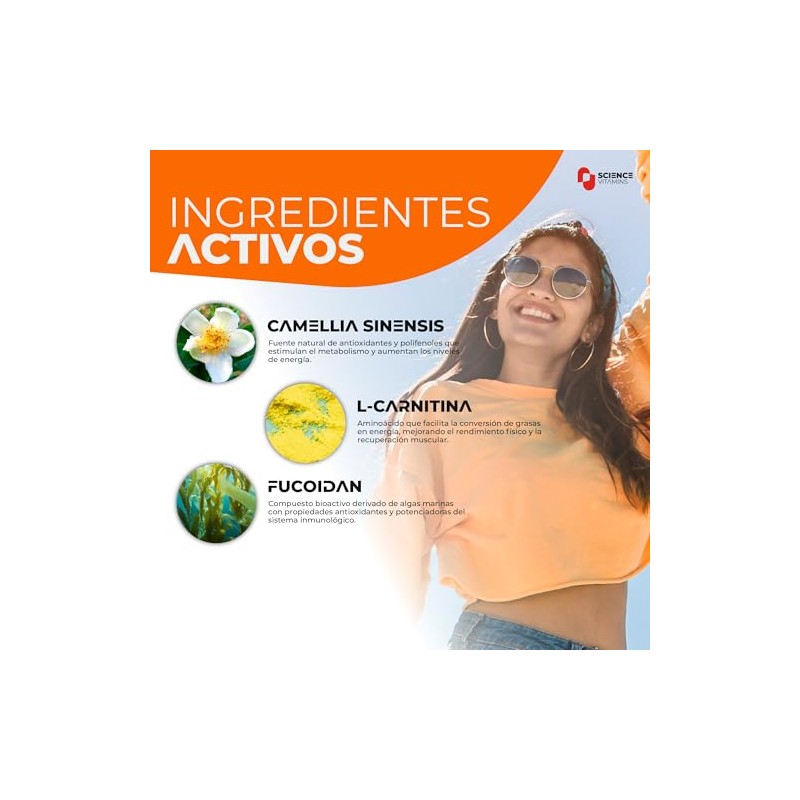 Energy Boost | Camellia sinensis, L-Carnitina, Fucoidan, Triptófano, Colágeno +