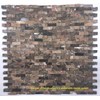 Emperador Splitface Mounted Marble Mesh Glazed and Textured Mosaic in