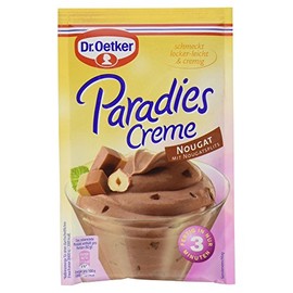 Dr. Oetker Paradise Creme Nougat Flavour, 70 g - Dessert Powder for Preparing a Cream Dessert with Nougat Flavour, Four Servings