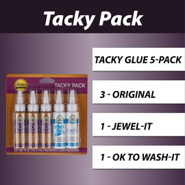 Craft County All-Purpose Tacky and Jewelry Glue C Premium Adhesive for Crafts, Jewelry, and Household Repairs C Tacky Pack (3 Pack - 15 Bottles)