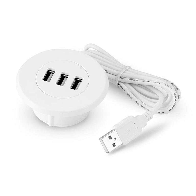 JAGTRADE 2In Grommet Hole USB 2.0 Splitter with 3 Ports