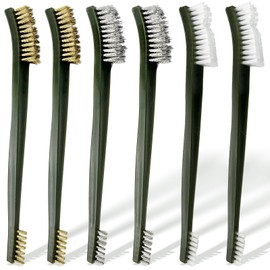6-Piece Rust Removal Brushes Set for Metal Cleaning, Welding Slag and Paint Removal, Stainless Steel & Nylon & Brass Brushes for Rust, Dirt, and Surface Cleaning