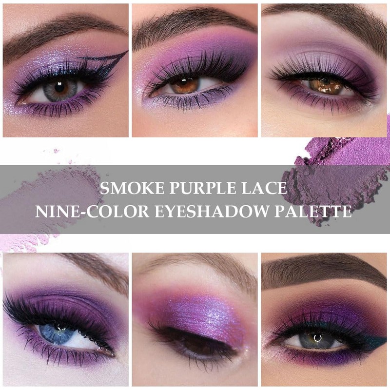 SUAKE Purple Eyeshadow Palette for Eye Makeup,High Pigmented Silver White