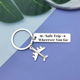 Vadaka Flight Attendant Gift for Women Men Fly Safe Keychain for Travelers Pilot Gift Traveling Keychain for Friends Aviation Present for Travelers Graduation Christmas Birthday Present
