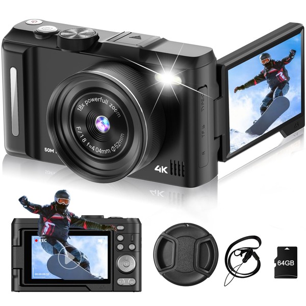 MINIBEAR Digital Camera 4K for Photography, 50MP Vlogging Camera for