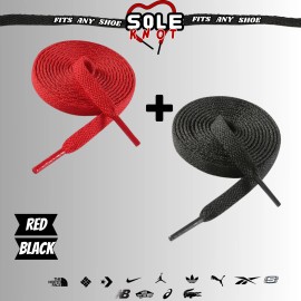 Unknown Shoe Laces - AF1 Supreme 2 Pair Shoe Laces 150cm-Black & Red LACES