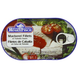 RügenFisch Mackerel Fillets in Tomato Sauce, 7.05 Ounce
