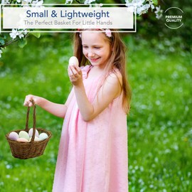 Royal Imports Willow Woven Braided Gift Basket for Easter, Baby Shower, Wedding Flower Girl - Small Oval w/Static Handle & Plastic Insert