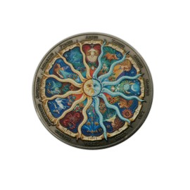 Eillwin Zodiac Constellation Sign Ancient Multicolor Collatable & Commemorative Souvenir Beautiful Coin