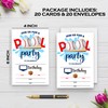 Qiwog Baseball Pool Birthday Invitations with Envelopes - 20 Pieces