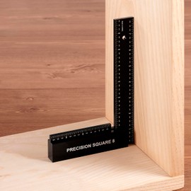 Woodraphic 200mm Machinist Precision Square – CNC Aluminum Metric Measuring and Layout Tool for 90° Angle Checking in Woodworking, Cabinetry, and Metalworking