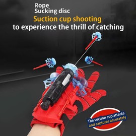 Aofentop Spider Shooter Kids Gift Toy - Web Shooters for Kids Super Hero Toys with Spider Gloves Launcher Wrist Toys Set Suction Disk Soft Bullets for Boy Girl Gifts (2Pcs)