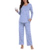 Anyhold Plus Size Womens Fall 2 Piece Pajama Sets Long