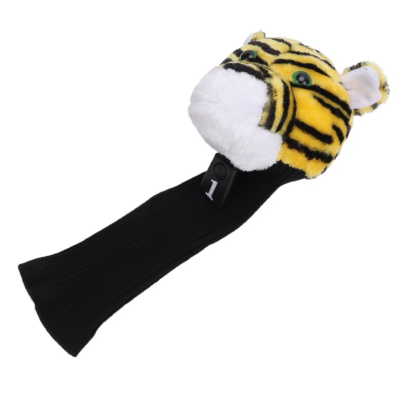Golf Club Head Cover Plush Nylon Cute Tiger Head Protective