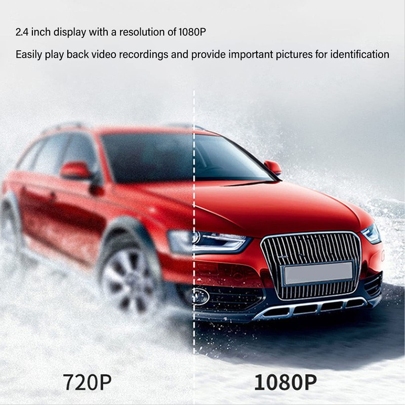 Car Dashcam, 2.4in Clear Image High Definition 1080P Car Driving