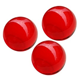 Decorative Orbs for Bowls and Vases Set of 3，Diameter 3" Crystal Sphere Ball,Camera Sphere and Photography Orb (Red)