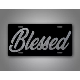 SignsAndTagsOnline.com Novelty Blessed Black And Sliver 6x12 License Plate