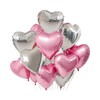 VGRDTW Silver Pink Heart Balloons,12Pcs Aluminium Foil Balloons,18 Inch Heart