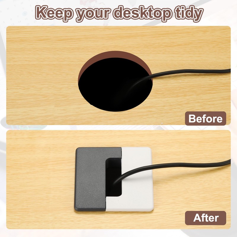 PATIKIL 2.4 Inch Desk Grommet, 4Pcs Cable Grommet Wire Management