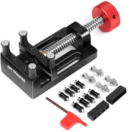 ArtyMaster Mini Drill Press Vise with Rubber Soft Jaws, 0-2.48" Clamping Range Mini Vice Clamp for Crafts, Jewelry Making, Modeling and Repairs, Precision Aluminum Small Vise for Small Projects