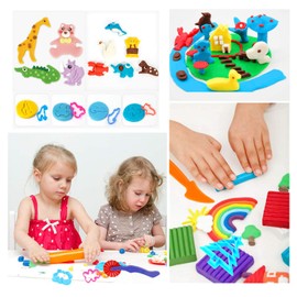 Kneading Tool Dough Accessories Animal Shape, 20 Pieces Clay Dough Plasticine Tools Dough Tool Cookie Cutters Children, Kitchen Toy Modelling Tool Kneading Tool Set Gift (Random Colours)