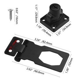 TOVOT 4PCS 2.5" Keyed Hasp Locks Door Hasp Latches Lock Padlock Latches for Cabinet Drawer(Keyed Alike)