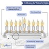 Aviv Judaica Contemporary Electric Hanukkah Menorah Stainless Steel Hanukkiah with