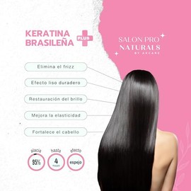Keratina Brasileña Plus Alisado Profesional | Tratamiento para Alisar el Cabello | Liso Duradero Todo Tipo de Cabello | Kit 3x250 ml