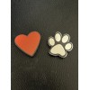Pilot Automotive Love Puppy Paw Sign ABS STICK ON Chrome