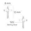 SOFIA MILANI - Women's Earrings 925 Silver Cross Stud Earrings,