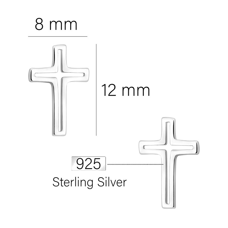 SOFIA MILANI - Women's Earrings 925 Silver Cross Stud Earrings,