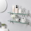 KES Bathroom Glass Shelf Rectangular 20 Inch Floating Glass Shelves
