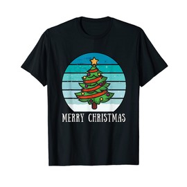 Christmas Tree Merry Christmas Tree Vintage Gift T-Shirt, black