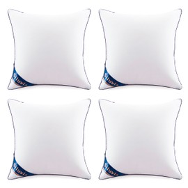 Siluvia Throw Pillow Insert Decorative 20x20 Pillow Inserts Set of 4 Square Interior Sofa Pillow Inserts - Decorative Pillow Insert Pair - White Couch and Bed Pillow