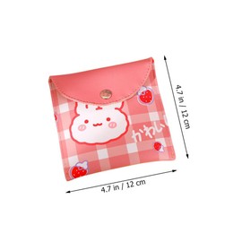 Healvian 2pcs Portable Sanitary Napkin Storage Bag Washable Period Pouch for Women Pu Material Convenient Button Design Compact and Discreet for Lipsticks Small Items Cow