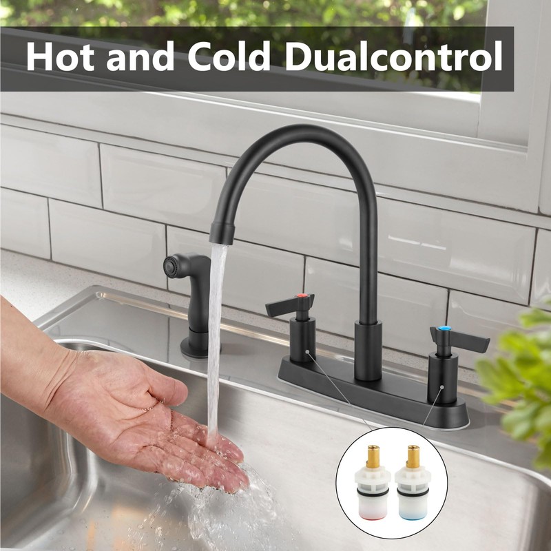 GBBNE Kitchen Faucet with Sprayer 2 Handle Kitchen Sink Faucets