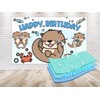 5x3 FT Otter Birthday Backdrop - Playful River Friends Theme