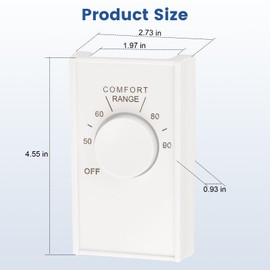 QCG White Double Pole Line Volt Thermostat Cover with Knob, 2 Pack