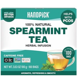 HANDPICK Bolsitas De Té De Hierbabuena (100 Bolsitas) | Té De Menta Refrescante | Sin Omg | Bolsitas De Té Redondas Ecológicas