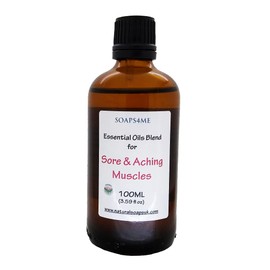 SOAPS4ME Sore & Aching Muscles Essential Oils Blend | Body Oil | Massage Oil | 100 ml