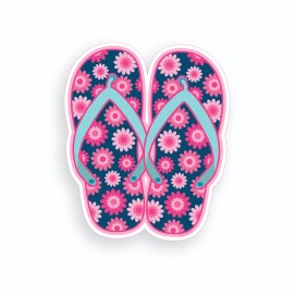 Real Sticky Flower Flip Flop Sticker Laptop Beach Cooler Cup Car Vehicle Window Bumper Decal