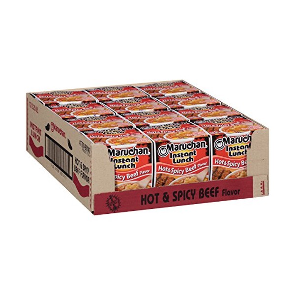 Maruchan Instant Lunch Hot & Spicy Beef, 2.25 Oz, Pack of 12