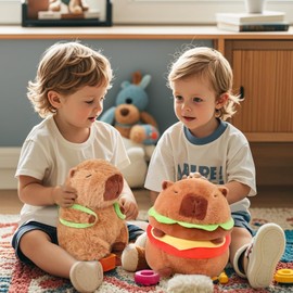 Sweesies Capybara Plush, Capybara Stuffed Animal with Turtle Backpack,Capybara Plush Toy, Capybara Birthday Decorations,Cute Capybara Plush Toy for Girls and Boys